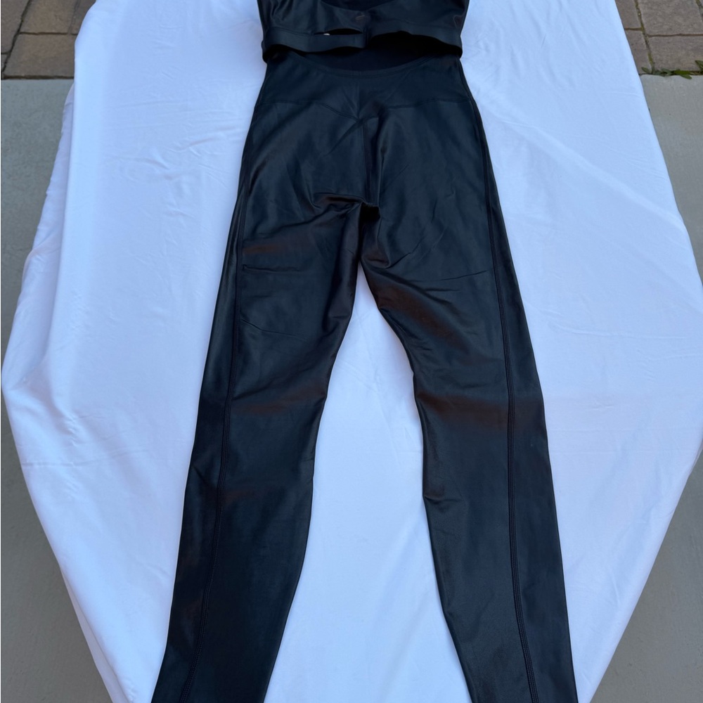 Fabletics Black Leather Padded Workout Jumpsuit - image 6